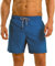 RIPT Men's Performance Essentials Quick Dry UV 50 Sun Protection Swim Shorts Trunks, Blue Swirl Print, L