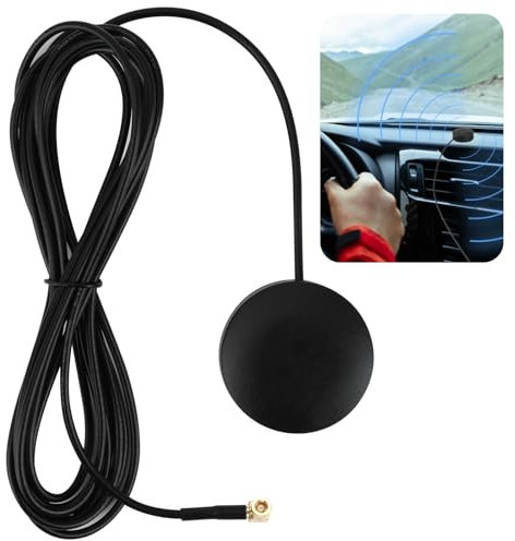 Antena de Radio de Coche Dab, Antena Dab para Coche con Conector SMB y Cable de 3 Metros, Instalación Sencilla, Compatible con Radios Pioneer, Kenwood y Alpine, Ideal para Vehículos, Camiones y SUVs