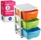 Schubladenschrank Kunststoff Schubladen Plastik Rollwagen mit Rollen Schubladenturm Aufbewahrungsbox Rollcontainer Aufbewahrungsturm Bastelwagen (MultiColor)