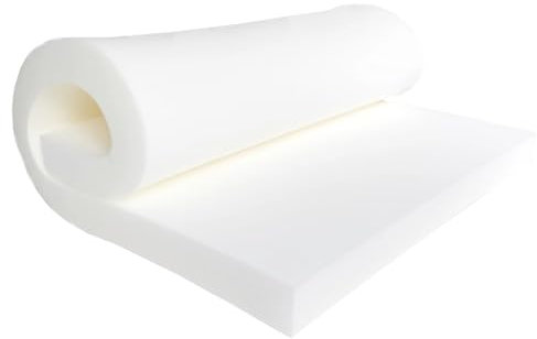 Hruile Schaumstoffkissen mit hoher Dichte, für drinnen und draußen, dicker Schaumstoff für Kissen, Sofa, Fenstersitzkissen, Gartenbank, Haustierbett (dick 5 cm, 60 x 30 cm), Weiß