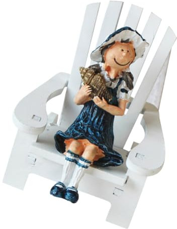 ORFOFE Strandstuhl-Dekoration Kreatives Holzhandwerk Für Tischdekoration Wunderschöne Adornos Für Wohnzimmer Und Schlafzimmer Mädchenpuppen-Muster Für Fotorequisiten Und