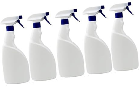 MYSUNBAR 750 ml leeres Sprühflasche (5 Stück) HPDE transparent und recycelbar - Inland und Profi - Perfekte Spritzpistole für Chemikalien, Flüssigkeiten