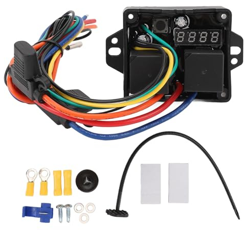 Controller per Ventole Digitali 12V Kit Controller per Doppia Ventola Elettrica Radiatori a Temperatura Regolabile Kit Termostato per Ventola Elettrica Interruttore Ventola