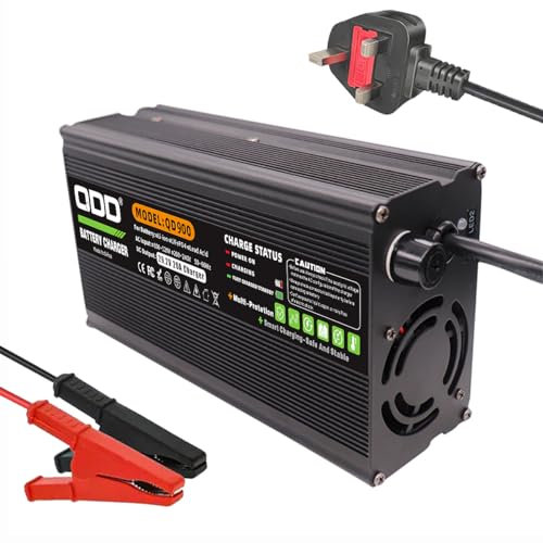 QDD 29.2V 20A LiFePO4 Battery Charger with LED Indicator Light, Safety Protection Function, Suitable for 8S 24V LiFePO4 Battery Pack