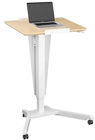 ZYHAOYAN Mobiler Laptop-Schreibtisch mit Universal-Rädern, höhenverstellbar 29,5-42,5 Zoll mit abschließbaren Rädern, abgerundetes Kanten-Design, for Home-Office-Computer Arbeiten(Log Colour)