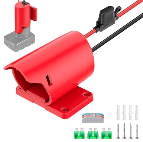 1 Packs Power Wheel Adapter for Milwaukee M12 Battery Adapter 12V Power Wheel Battery Conversion Kit with Switch, Fuse & Wire Terminals, 12AWG Wire, Power Connector for DIY Rc Car Toys and Robotics