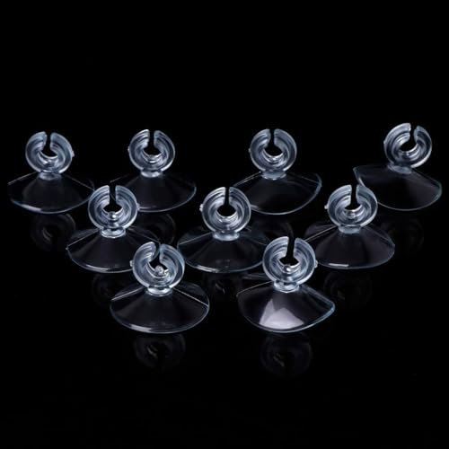 Hehglng 10 Pcs Transparent Aquarium Suction Cup, Plastic Sucker with Clips Fish for Tank Pipe Hose Tube Holder Fish Tank Suction Cups Aquarium Air Pump Accessories (1.2in)