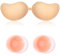 woleeup Sticky Bra Push Up - Silicone Stick on Bras, Invisible Adhesive Bra Push up Reusable Backless Strapless Bras for Women Wedding Party Dress (D) Beige