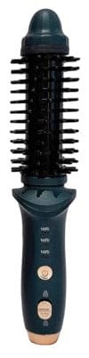 Cordless Heated Round Brush Mini Thermal Curling Iron for Short Hair USB Rechargeable Small Barrel Volume Heat Styling Curling Brush for Men Women Curly Straight Hair Travel (Black)