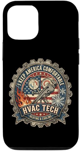 HVAC Tech I Keep America Comfortable Heating Cooling Badge Case for iPhone 12/12 Pro