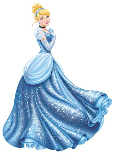 Sticker Géant Repositionnable Disney Princesse Cendrillon Glamour Bleu RMK1957GM 74 .93 cm. 101 .6 cm