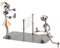 Steelman24 I Schraubenmännchen Badminton 2 Personen I Made in Germany I Handarbeit I Geschenkidee I Stahlfigur I Metallfigur I Metallmännchen