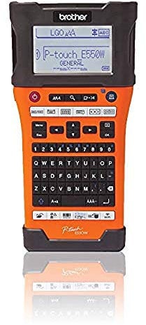 Brother PT-E550WVP Industrielles PC-Beschriftungsgerät mit WLAN (für 3,5-24 mm breite TZe-Schriftbänder und 5,8-23,6 mm breite HSe-Schrumpfschläuche), Orange, Schwarz