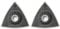 FEIN Filzpolierplatte, VE 2 St., Starlock Aufnahme, Kunststoff-Trägerplatte, Dreiecksform, Kantenlänge 80 mm.,