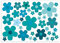 easydruck24de Aufkleber-Set Blumen Blümchen I blau grün türkis I Flower-Power Sticker für Roller Fahrrad Notebook Laptop Handy Auto-Aufkleber I wetterfest I kfz241