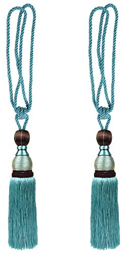 Andux 1 Paar Draperie Raffhalter Vorhang Home Fenster Behandlungen Decor CLGQ-02 (Pfauenblau)