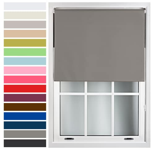 FURNISHED Custom-Made Premium Roller Blinds - Blackout Window Blinds with Metal Fittings - Thermal Insulated and Energy-Efficient - Made to Measure Dark Grey, 210W x 210H cm