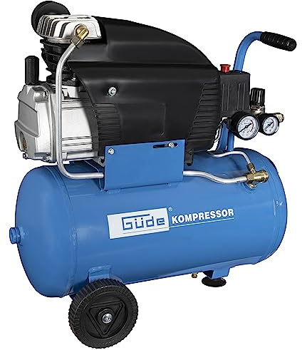 Güde Kompressor 231/10/24 12-tlg. (1500 W, 24 l Kessel, ölgeschmiert, max. 10 bar, eff. Liefermenge 140 l/min, Druckschalter, Druckminderer, 2 Manometer, Sicherheitsventil, inkl. 11-tlg. Zubehörset)