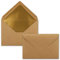 10x - Brief-Umschläge B6 mit Gold Innenfutter - 12,5 x 17,6 cm - Kraft-Papier braun Recycling Nassklebung - Vintage - UmWelt by GUSTAV NEUSER