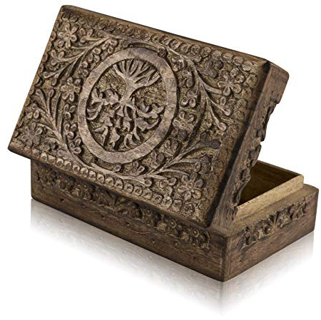Boîte à Bijoux Décorative en Bois Faite à la Main - Arbre de Vie, Organisateur et Boîte à Montres Pour Trésor