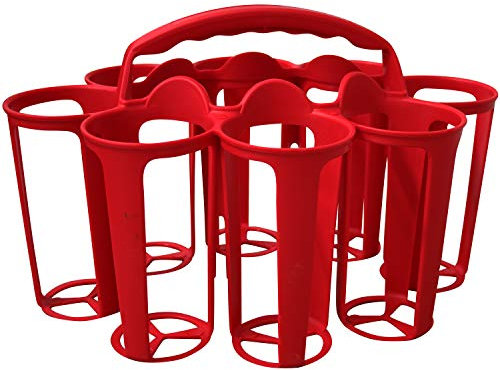 Ziland Water Bottle Carrier • Perfect for Sports Teams • Holds 8 Water Bottles (Red)