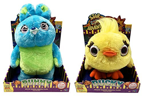 Thinkway Toys 64442 + 64443 Bunny & Ducky Deluxe Talking Carnival Peluche - Toy Story Signature Collection