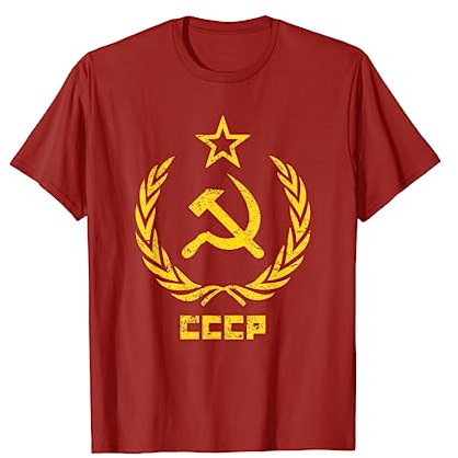 Kommunismus Symbol Kostüm UdSSR CCCP Hammer Sichel T-Shirt