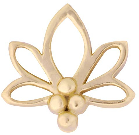 Wildcat Labret - Lotus Push-Fit Labret aus Silber, Körperstelle: Ohr