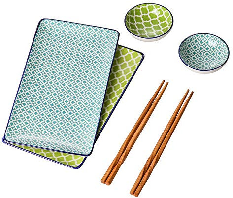 vancasso Sushi Set porzellan, MACARON japanische Ess Service, 6-teilig Geschirr-Set für 2 Personen