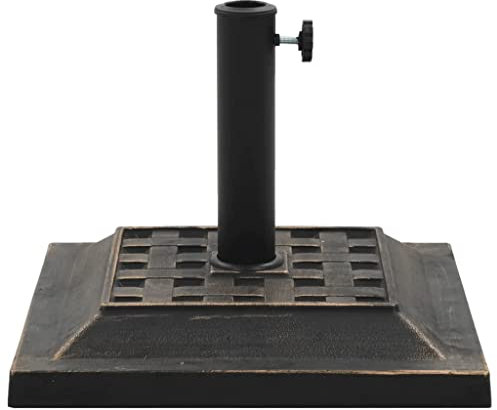 vidaXL Sonnenschirmständer Schirmständer Sonnenschirmhalter Ständer Garten Rasen Hinterhof Terrasse Outdoor mit Verriegelungsbolzen Quadratisch Polyresin 12,0 kg Bronze