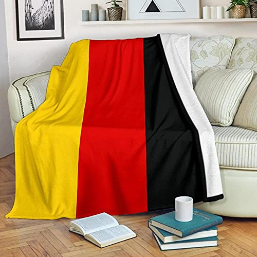 HUA5D Decke Mit Deutscher Flagge Kuscheldecke Flauschig Kinder Jungen Mädchen 150X200 Kuscheldecke 3D Druck,Decke Warm Decke Flanell Fleece Sofa Decken Mikrofaser Wohndecke Bettdecke(A390)