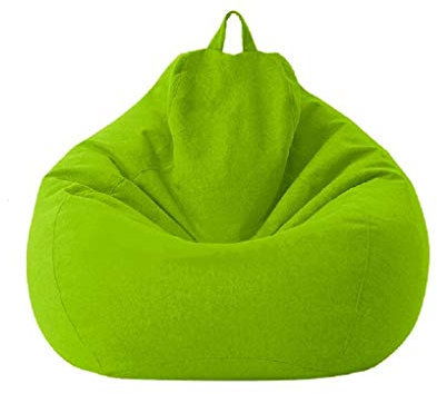 XIXIMAON Sitzsack Bezug ohne Füllung Sitzsackhüllen Abnehmbarer Sitzsack Hülle Bezug Einfarbig Indoor Sitzsack Abdeckung mit Reißverschluss für Kinder und Jugendliche und Erwachsene (Grün, S)