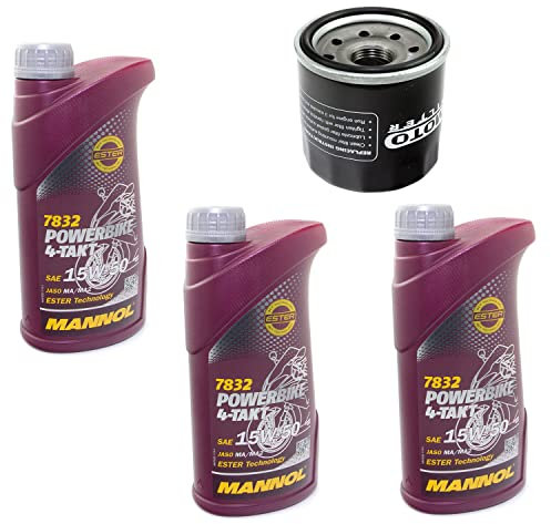 Motoröl Set 15W50 3 Liter + Ölfilter MF204 für Trium ph