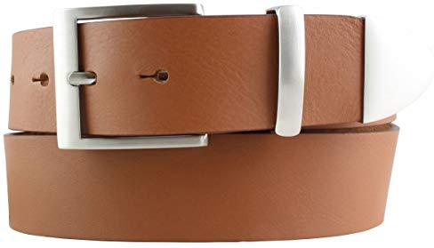 BELTINGER Gürtel aus Vollrindleder mit Spitze/Schlaufe aus Metall 4 cm | Jeans-Gürtel Damen Herren 40mm | Vollleder-Gürtel
