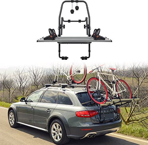 Porte-vélos Menabo Stand Up 3 sur Hayon de Voiture pour Nissan Murano 2002 à 2007, Support de vélos sur Coffre Rabattable, Convient pour 3 vélos, Capacité de Charge 45 kg