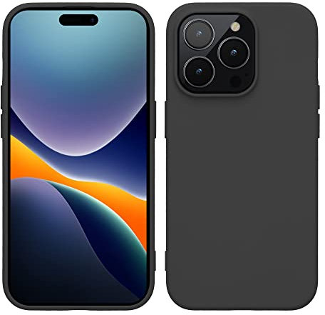 kwmobile Custodia Compatibile con Apple iPhone 14 Pro Cover - Back Case in Silicone TPU - Protezione Smartphone per Caricatore Wireless - nero matt
