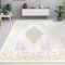 CARPETIA Teppich Wohnzimmer Schlafzimmer bezaubernd elegant edel glänzend Mäander Kurzflor Orient Ornamente Creme Gold 160x230 cm