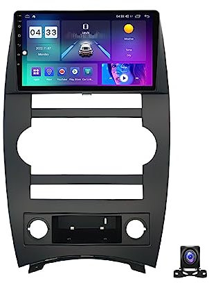 Double DIN Sat Nav, 9In Touch Screen Car Radio Bluetooth MP5 Player para Je-EP Cherokee Commander XK 2005~2011 con cámara de Respaldo/navegación GPS/SWC/RDS FM Audio Receiver/DSP/Carplay,M500S