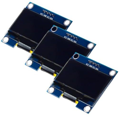 ARCELI 3 Piezas 1.3 Pulgadas OLED Pantalla I2C IIC módulo, Chip 128X64 Pixel Pantalla módulo de visualización con Caracteres Blancos Compatible con Arduino y Raspberry Pi