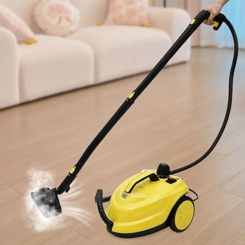 Aspiradora de vapor para suelo, aspirador en húmedo, dispositivo de extracción en aerosol para coche, azulejos, sofá, alfombras, ventanas, vidrio y cortinas, con 1 depósito de llenado (1,8 L) y juegos