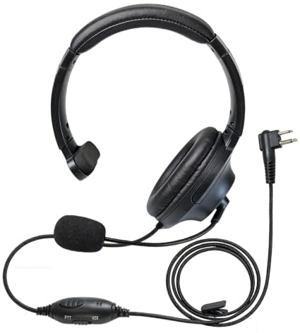 Pdflie 2 Pin M1 Over Ear Headset Earmuff Headphone Radio Earpiece with Boom Mic Compatible for Motorola BPR40 CLS1110 CLS1410 CP185 CP200 CP200D DLR1020 DLR1060 DTR650 DTR700 RDM2070D RDU4100 Radios