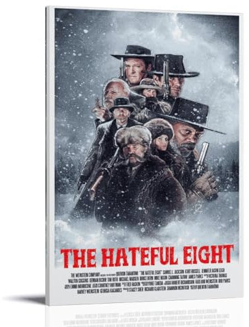 REOTTO The Hateful Eight Movie Poster Dekorative Malerei Leinwand Wandkunst Wohnzimmer Poster Schlafzimmer Malerei,Wandkunst Bilddruck Moderne Familienzimmer Dekor 20x30inch(50x75cm)