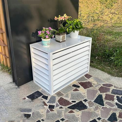 Abdeckung der Außenklimaanlage, Aluminium-Kondensatorschutzabdeckung, Gitter für Wechselstrom- und Wärmepumpen, Mini-Split-Klimaanlagenabdeckung für Außengeräte, freistehender Raumteiler mit Lamelle