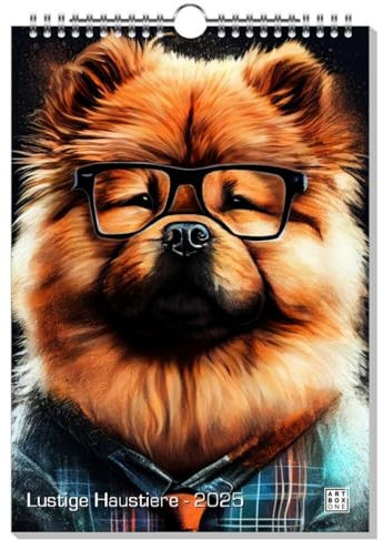 artboxONE Kalender 2026 Lustige Haustiere Wandkalender A4 2026 Tiere