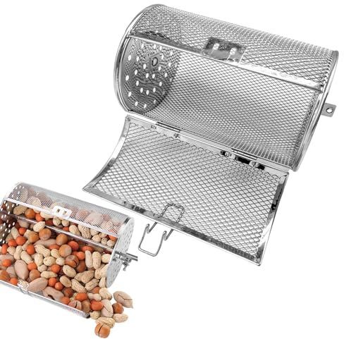 Rotisserie Basket, Stainless Steel Rotisserie Grill, Stainless Steel Grilled Cage, Air Fryer Basket for Oven for Chestnut Peanut Beans French Fries Basket (4.72 * 7.09in)