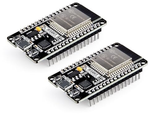 ELEGOO 2PCS ESP-32 Development Board Micro-USB, 2.4GHz Dual Mode WiFi+Bluetooth Dual Core Microcontroller for Arduino IDE, Support MicroPython, NodeMCU, AP/STA/AP+STA, CP2102 Chip