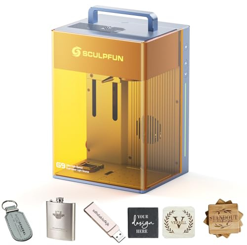 SCULPFUN G9 Laser Graviermaschine, 2W Infrarot und 10W Diode Dual Lasergravur Maschine, 5000mm/s Gravurgeschwindigkeit, Lasercutter für Metall, Kunststoff, Schmuck, Leder