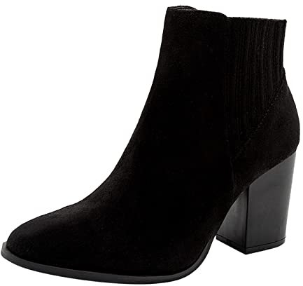 Generico Stivali Donna Gomma Alti Scarpe Donna Anfibi Stivali da Donna con Tacco Grosso Stivali Corti Stivali alla Scarpe Casual Stivaletti con Cerniera Stivali Gomma Donna 39 Stivali (Black, 38)