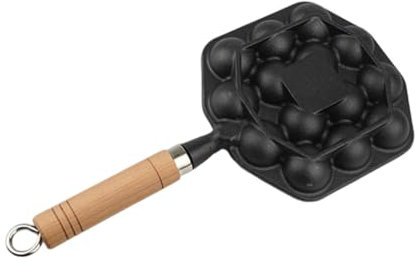 Amosfun Sartén De Fundición Gruesa Con Orificios Para Albóndigas Cazuela Resistente Sin Recubrimiento Cocina Profesional Para Hogar y Camping