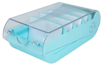 Exacompta - Ref. 5336323D – Karton mit 8 Learning Box BUNNYBOX A8 Aquarell – Maße 19,5 x 10 x 6,2 cm – Farbe Pastellgrün/Kristall – für bis zu 650 Karten im A8-Format